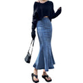 Designer High Waist Slit Skirt