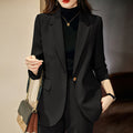 Fall Professional Casual Plus Size Mid-Length Long Blazer + Top Set