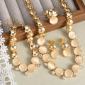 Overseas Jewelry Dubai Breeze Champagne Gem Rhinestone 4-Piece Set Elegant Huawei Precious Gown Banquet Exquisite Set