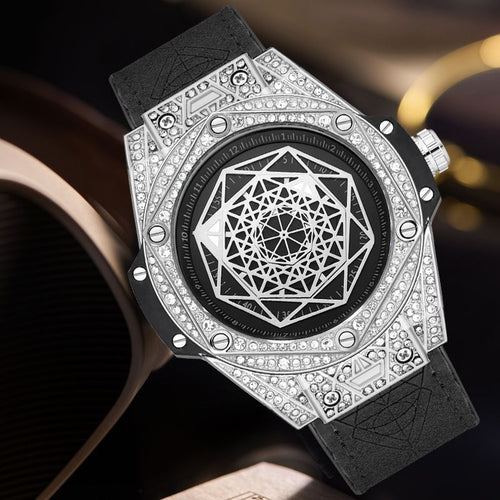PINTIME / Item Time Overseas Fashionable Full Diamond Rhinestone Watch Men Live Bestseller Quartz Watch Waterproof Factory Direct