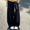 Girls' Letter Print Zip Cardigan & Wide-Leg Pants Set
