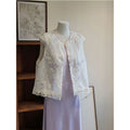 Summer New Chinese Lightweight Vest + Tank Top 2-Piece Set