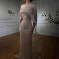 Heavy Beaded Train Evening Gown - Luxury Runway Gala Formal Dress Women
