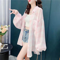 Summer Casual Plaid Sun-Protection Lightweight Loose Cardigan + Shirt