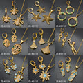 Overseas Bestseller Western Designer Style Fashionable High-End Cubic Zirconia Gold-Plated Earrings Pendant Jewelry Set Fashionable Versatile