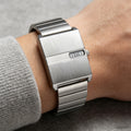 2026 New Square Unisex Creative No Hand Simple Retro Watch Women Date Steel Band Cross-Border Hit Lot