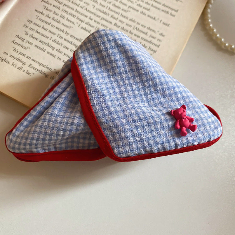 Korean Plaid Triangle Hair Claw Clip - view 11