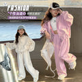 Girls' Knit Hoodie & Wide-Leg Pants Set