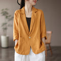 Women's Spring Casual 3/4 Sleeve Cropped Blazer + Top 2026 | Casual Blouse - White