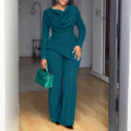 Fall Casual Fashion Waist-Tie Flared Pants + Top Set