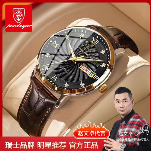 Swiss Brand Waterproof Glow Mens Watch Date Quartz Watch TikTok Live Export Bestseller Drop Ship