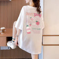 Cotton Short Sleeve T-Shirt - Casual Oversized Top for Young Women Girls