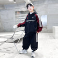 Boys' Contrast Hooded Sports 2-Piece Set