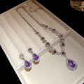 Red Teardrop Cubic Zirconia Necklace Evening Gown Set Accessory Clavicle Chain 2026 New Bestseller Choker Light Luxury Necklace