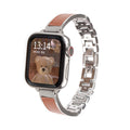 Fits Apple watchs11 Watch Band Niche New s10s9 Watch Chain Women Metal Leather Trim Premium