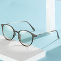 RedNote Style of Photochromic Glasses Women Retro Cold Tea Anti-Blue Plano Bare Face Street Snap Frame Glasses