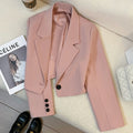 Fall Elegant Petite Cropped Blazer