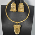 EU/US Import Creative Geometric Leaves Cutout Pendant Multi Style Chain Necklace Earrings Set 2-Piece Set Women