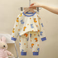 children's underwear pure cotton set autumn new boys' autumn clothes and long johns baby pajamas gir