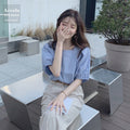 Summer French Unique Puff Sleeve Short Sleeve Square Neck Lightweight Shirt