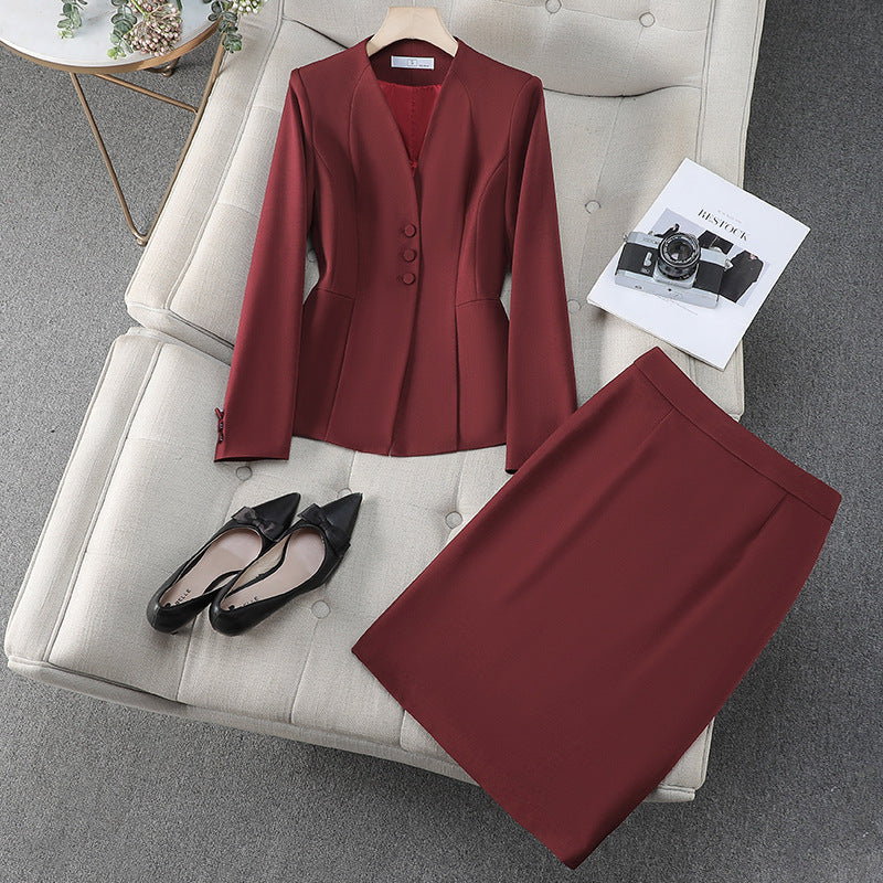 Professional Formal Blazer + Skirt Set