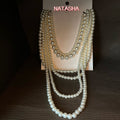 Z Home Retro Artsy Heavy-Duty Multi-Layer Round Bead Necklace vintage Acrylic Pearl 4th Stripe Necklace Solo Wear Layered