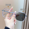 2055 Light-Changing Reading Glasses Unisex Korean Big Frame Plano Frame Older Adults One Turn Grey Blue-Light Glasses