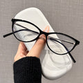 Beesfen M8238Z Cat-Eye Frame Face-Slimming Plano Anti-Blue-Light Glasses Ultra-Light Pure Titanium Prescription Glasses Women