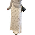 Spring Plus Size Lace Floral Printed Skirt + Long Skirt