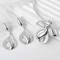 Overseas Western Gold Plated Small Leaves One Leaf Student Fortune Women Jewelry Quality Pendant Necklace Earrings Set Present Jewelry