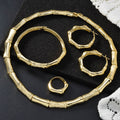 Western Bestseller Overseas 18K Gold Ancient Craft Slub Niche Premium Necklace Bracelet Set Earrings Ring Jewelry Set
