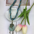 Western Retro Bohemian Ethnic Teardrop Cutout Flower Pendant Necklace Fashionable Personality Woven Sweater Chain