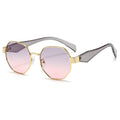 Overseas 2025 New Western Fashionable Versatile Metal Sunshade Sunglasses Personality Polygon Influencer Pick Sunglasses