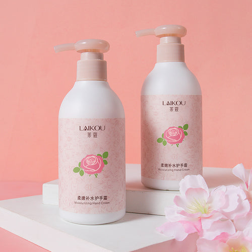 莱蔻厂家柔嫩补水护手霜220ml 香氛花香玫瑰秋冬保湿滋润手霜抖音