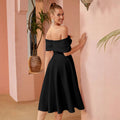 Women's Off-Shoulder Bow A-Line Premium Evening Gown Party