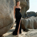 Women's Spaghetti Strap Sequin Slim Fit Sexy Premium Evening Gown Banquet