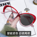 New EU/US Import Glasses Frame Women Trendy Influencer Cat-Eye Frame Personality Fashionable Anti-Blue-Light Photochromic Plano