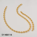 Simple Street 3D Heart Cuban Chain Cutout Heart Spliced Unique Design Detail Necklace Bracelet Set Band Clasp Set