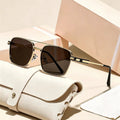 Pair Bridge Men Sunglasses Driving Sun-Proof Trendy Outing Metal Sunglasses Cool Versatile Personality Fashionable Sunglasses