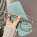 Prescription Glasses Blue-Light Glasses Frame Overseas Korean Bare Face Elegant Frame Student Big Face Slender Frame Prescription Sunglasses