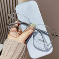 Prescription Glasses Blue-Light Glasses Frame Overseas Korean Bare Face Elegant Frame Student Big Face Slender Frame Prescription Sunglasses