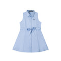 Ralph Style Small Logo Embroidered Sleeveless Collar Dress