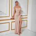 Women's Strapless Patchwork Sexy Evening Gown Ball Party