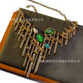 Vintage Personality Statement Heavy-Duty Emerald Mini Set Necklace Imperial Breeze Light Luxury Premium Jewelry