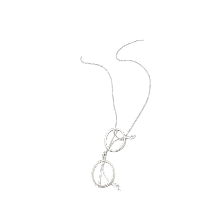 Minimalist Eyeglasses Pendant Long Necklace - view 5