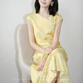 Silk Jacquard Sleeveless Chinese Fitted Dress, 2025