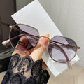 Photochromic Prescription Blue-Light Lens Student Tea Tint Unisex Frame Bare Face Frame Face-Slimming Finish Item Square Frame Prescription Sunglasses