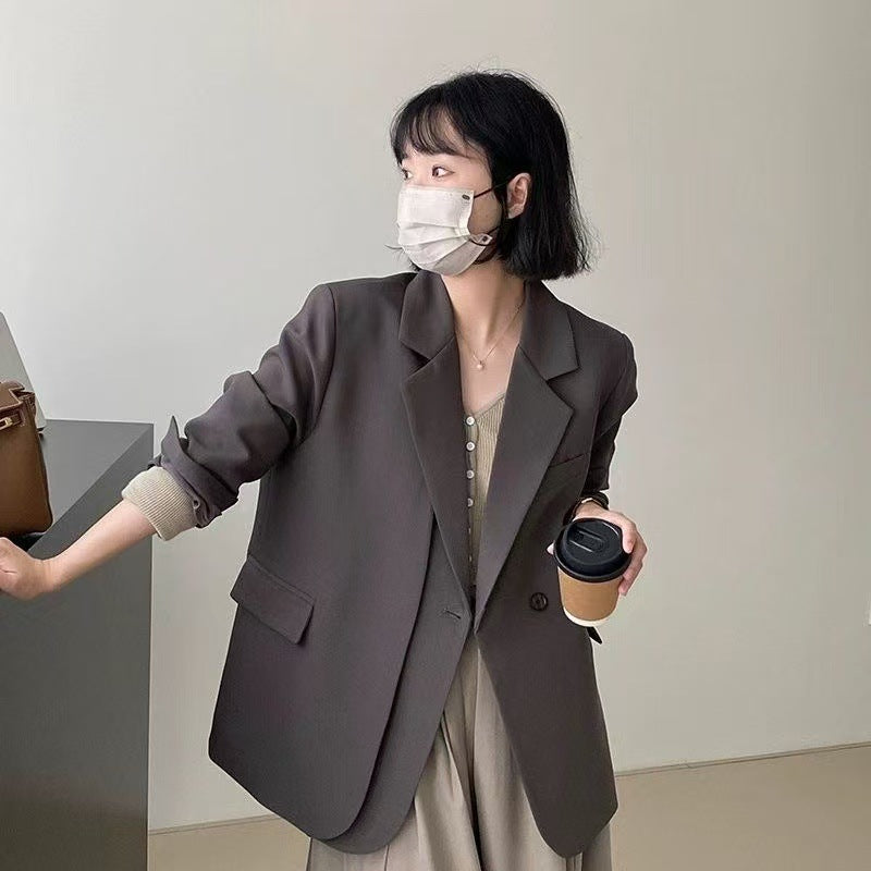 Women's Korean Casual Petite Blazer 2026 - Gray