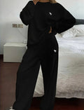 Fall Sporty Casual Loose Hoodie + Pants 2-Piece Set