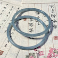 新中式玻璃仿玉冰透叮当镯圆条粗款闺蜜小众古风气质百搭粗款手镯